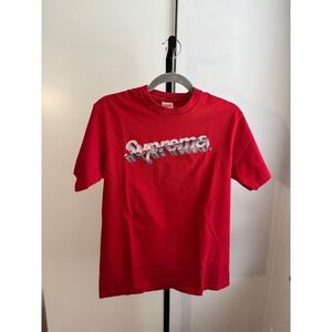 Supreme Chrome Logo Tee Red - Size Small - Red